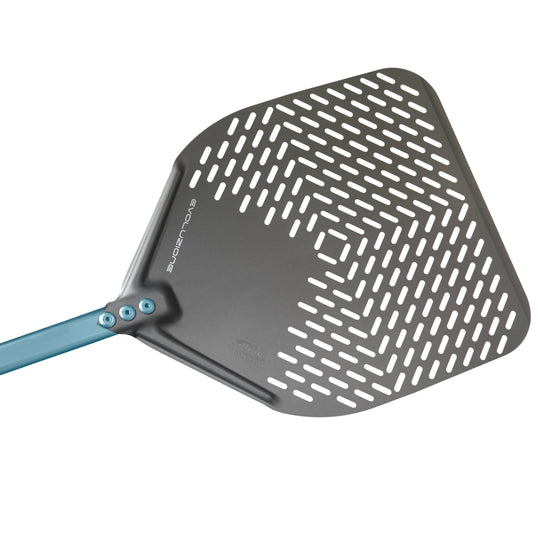 GI Metal Aluminium Rectangular Perforated Pizza Peel -  Evoluzione Line